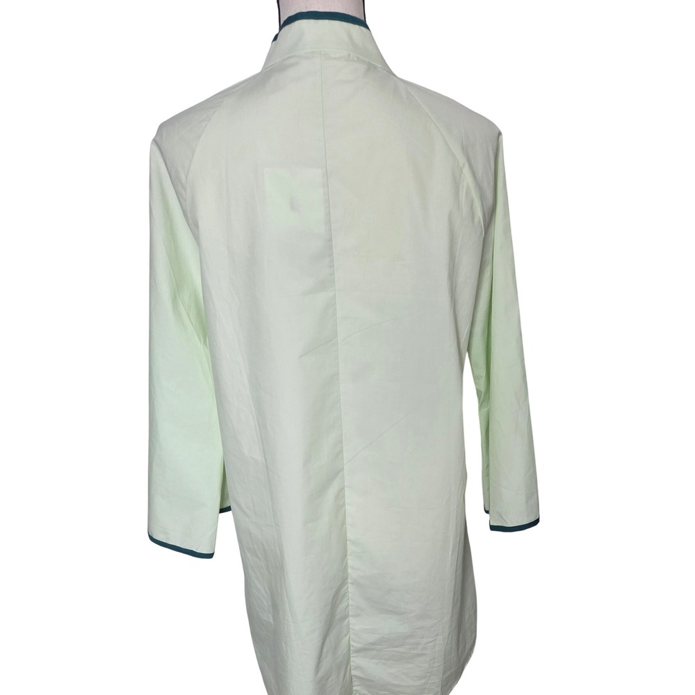 Fashion Mint Green Cotton Shell beach cover up mini Dress Bell Sleeve Womens L - Picture 4 of 10